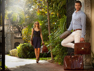 Man and woman hotel photoshoot